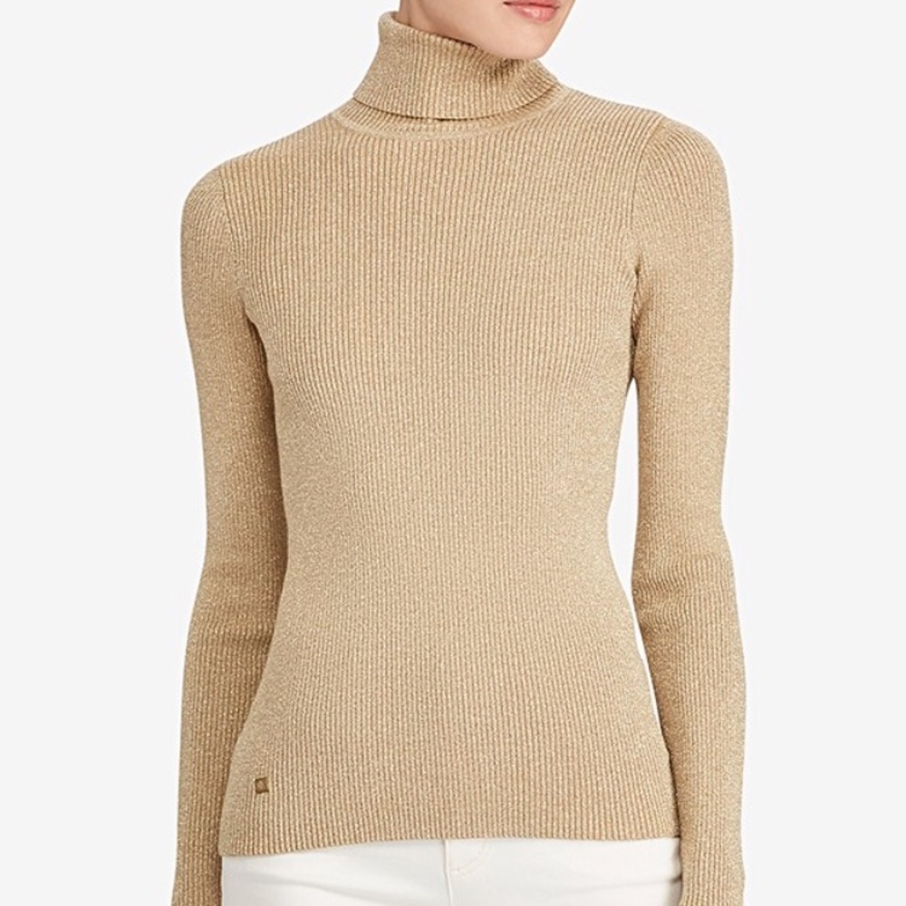 Ralph Lauren Gold Shimmer Turtleneck